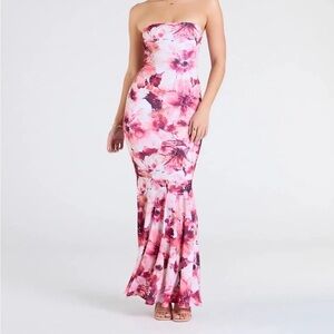 Windsor Floral Maxi Dress - Pink and Red